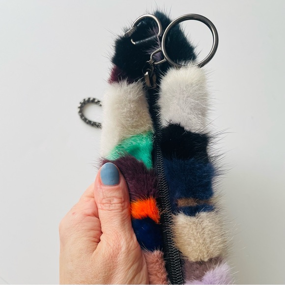 Real Mink Fur Crossbody Bag Rainbow Color - Picture 12 of 15